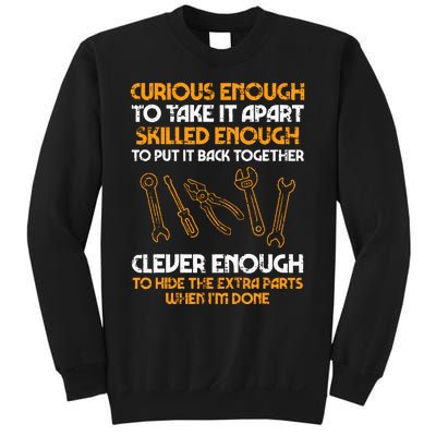 Curious Enough To Take It Apart Car Auto Garage Mechanic Sweatshirt