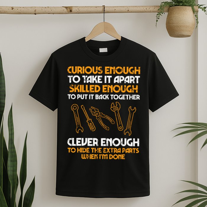 Curious Enough To Take It Apart Car Auto Garage Mechanic T-Shirt