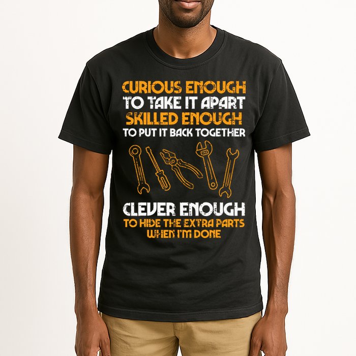 Curious Enough To Take It Apart Car Auto Garage Mechanic Tall T-Shirt