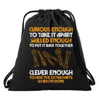Curious Enough To Take It Apart Car Auto Garage Mechanic Drawstring Bag