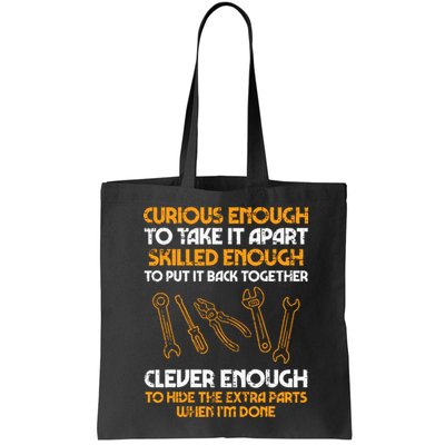Curious Enough To Take It Apart Car Auto Garage Mechanic Bag