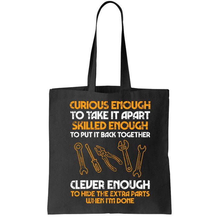 Curious Enough To Take It Apart Car Auto Garage Mechanic Bag