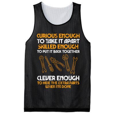 Curious Enough To Take It Apart Car Auto Garage Mechanic Mesh Reversible Basketball Jersey Tank