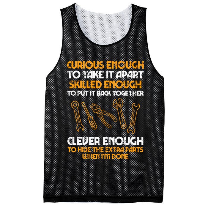 Curious Enough To Take It Apart Car Auto Garage Mechanic Mesh Reversible Basketball Jersey Tank