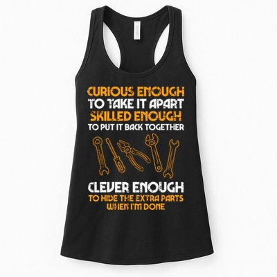 Curious Enough To Take It Apart Car Auto Garage Mechanic Womens Tank Top