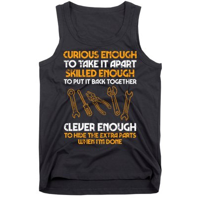 Curious Enough To Take It Apart Car Auto Garage Mechanic Tank Top
