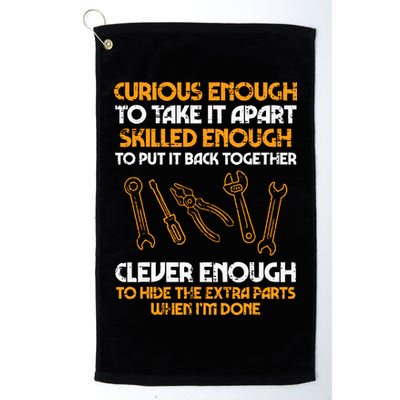 Curious Enough To Take It Apart Car Auto Garage Mechanic Golf Towel