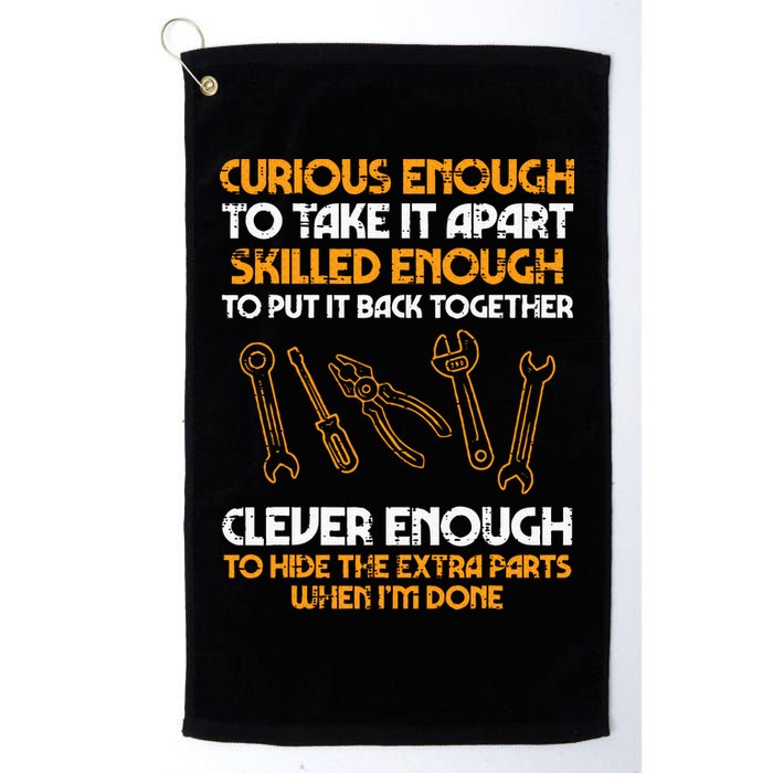 Curious Enough To Take It Apart Car Auto Garage Mechanic Golf Towel