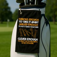 Curious Enough To Take It Apart Car Auto Garage Mechanic Golf Towel