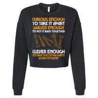 Curious Enough To Take It Apart Car Auto Garage Mechanic Cropped Pullover Crew