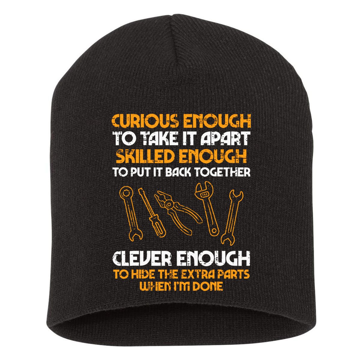 Curious Enough To Take It Apart Car Auto Garage Mechanic Short Acrylic Beanie