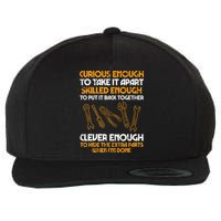 Curious Enough To Take It Apart Car Auto Garage Mechanic Wool Snapback Cap