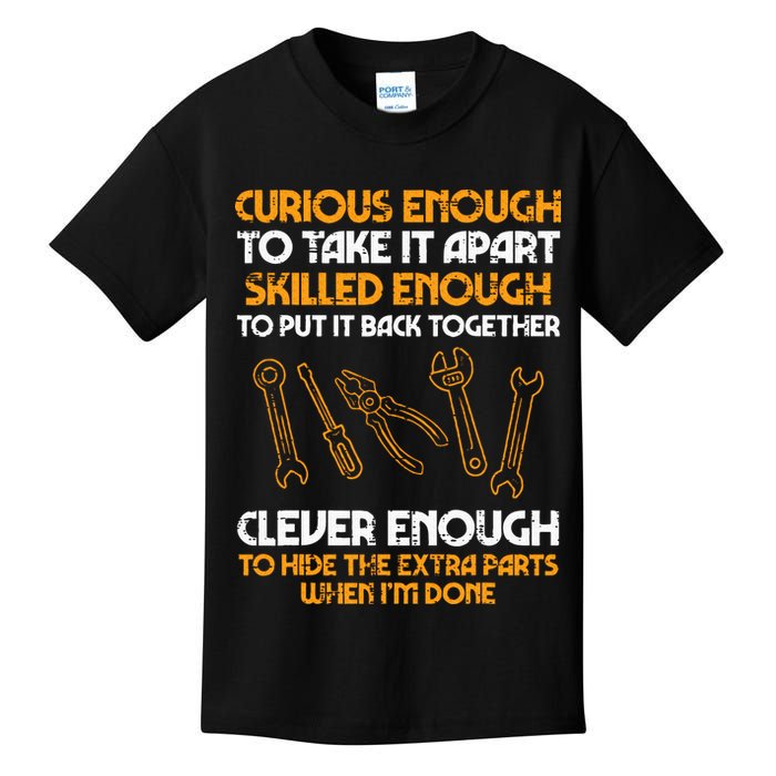 Curious Enough To Take It Apart Car Auto Garage Mechanic Kids T-Shirt