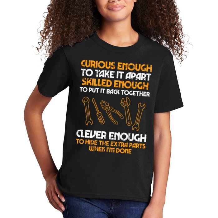 Curious Enough To Take It Apart Car Auto Garage Mechanic Kids T-Shirt