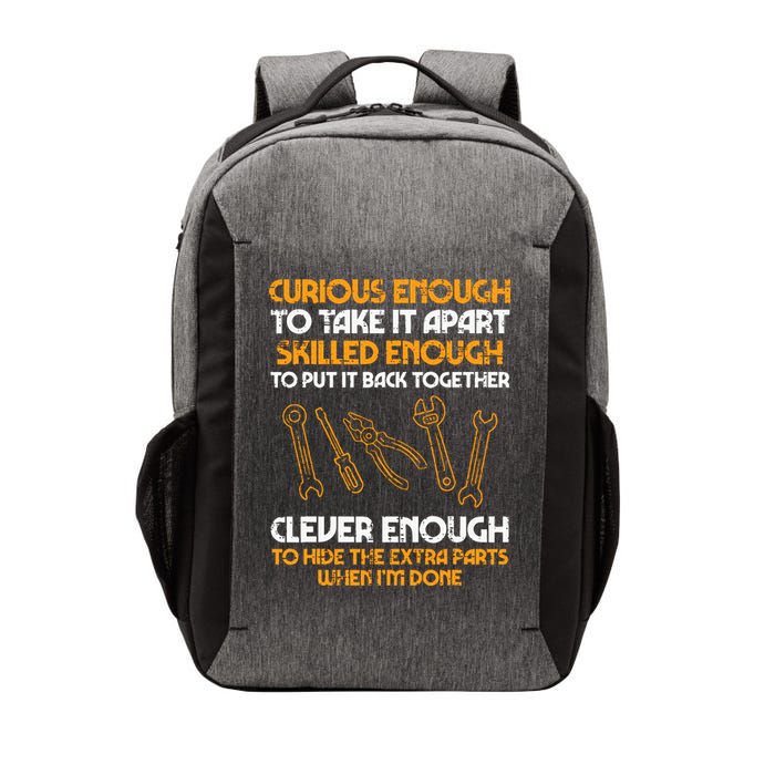 Curious Enough To Take It Apart Car Auto Garage Mechanic Vector Backpack