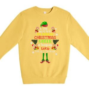 Cute Elf The Best Way To Spread Christmas Cheer Singing Loud Premium Crewneck Sweatshirt