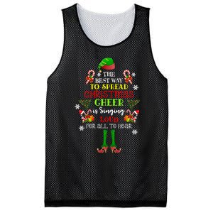 Cute Elf The Best Way To Spread Christmas Cheer Singing Loud Mesh Reversible Basketball Jersey Tank