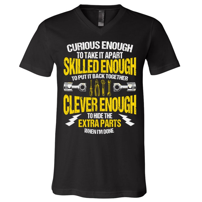 Curious Enough To Take It Apart V-Neck T-Shirt