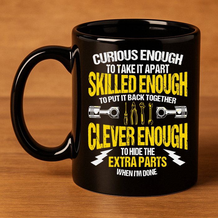 Curious Enough To Take It Apart 11oz C Handle Ceramic Mug