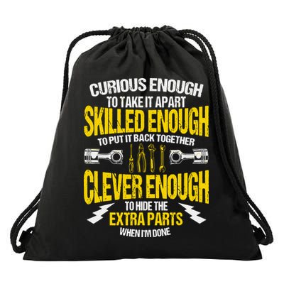 Curious Enough To Take It Apart Drawstring Bag