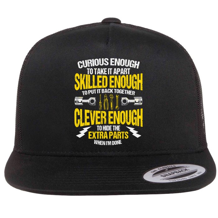 Curious Enough To Take It Apart Flat Bill Trucker Hat