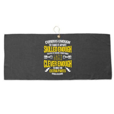 Curious Enough To Take It Apart Large Microfiber Waffle Golf Towel