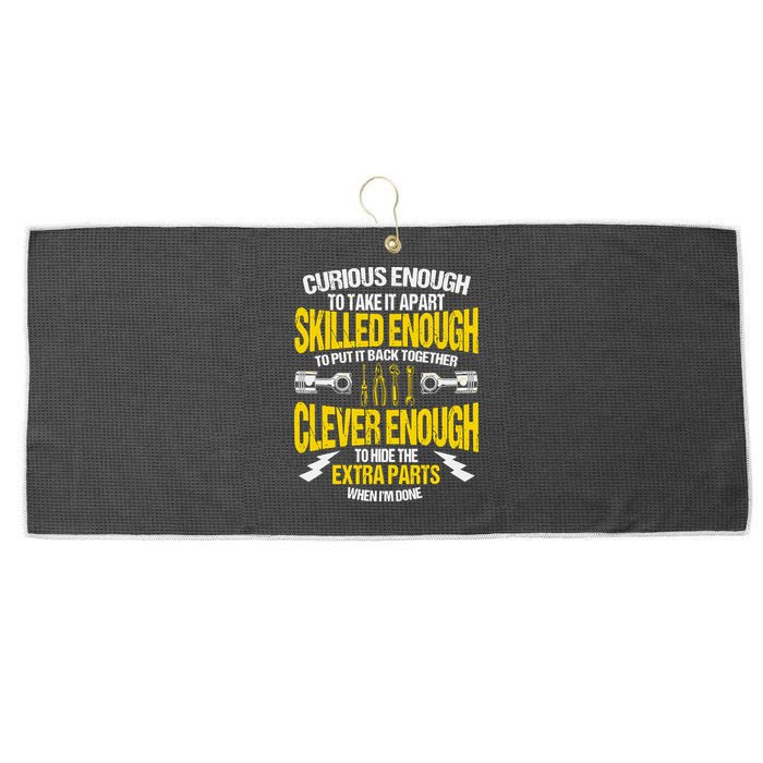 Curious Enough To Take It Apart Large Microfiber Waffle Golf Towel