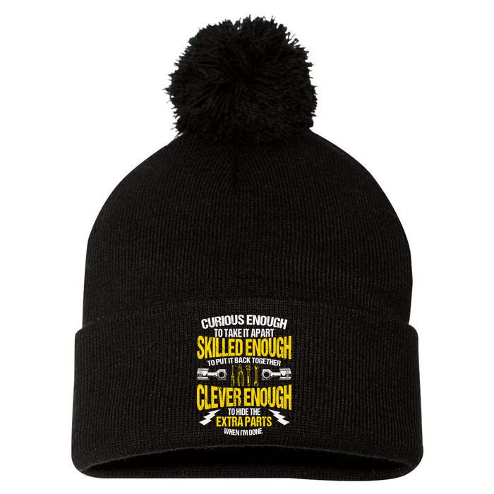 Curious Enough To Take It Apart Pom Pom 12in Knit Beanie