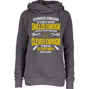 Curious Enough To Take It Apart Womens Funnel Neck Pullover Hood