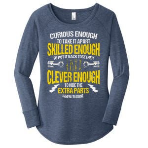 Curious Enough To Take It Apart Women's Perfect Tri Tunic Long Sleeve Shirt