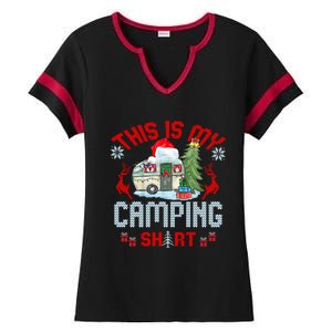 Christmas Eve This Is My Camping Gift Ladies Halftime Notch Neck Tee