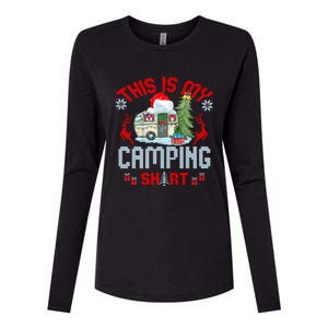 Christmas Eve This Is My Camping Gift Womens Cotton Relaxed Long Sleeve T-Shirt