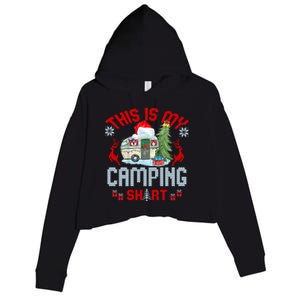 Christmas Eve This Is My Camping Gift Crop Fleece Hoodie