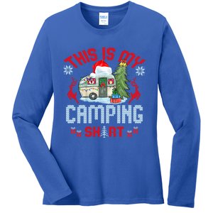 Christmas Eve This Is My Camping Gift Ladies Long Sleeve Shirt