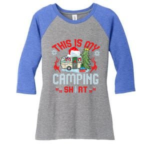 Christmas Eve This Is My Camping Gift Women's Tri-Blend 3/4-Sleeve Raglan Shirt