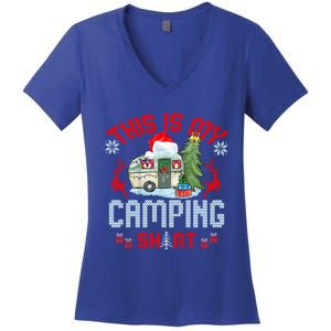 Christmas Eve This Is My Camping Gift Women's V-Neck T-Shirt