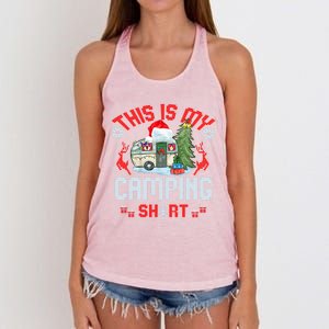 Christmas Eve This Is My Camping Gift Women's Knotted Racerback Tank