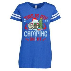 Christmas Eve This Is My Camping Gift Enza Ladies Jersey Football T-Shirt