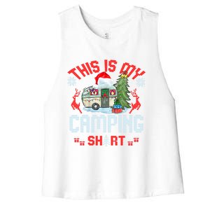 Christmas Eve This Is My Camping Gift Women's Racerback Cropped Tank