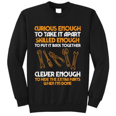 Curious Enough To Take It Apart Car Auto Garage Sweatshirt