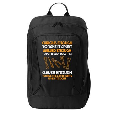Curious Enough To Take It Apart Car Auto Garage City Backpack