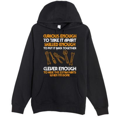 Curious Enough To Take It Apart Car Auto Garage Premium Pullover Hoodie