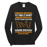 Curious Enough To Take It Apart Car Auto Garage Tall Long Sleeve T-Shirt