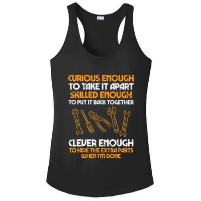 Curious Enough To Take It Apart Car Auto Garage Ladies PosiCharge Competitor Racerback Tank