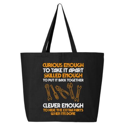 Curious Enough To Take It Apart Car Auto Garage 25L Jumbo Tote