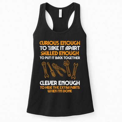 Curious Enough To Take It Apart Car Auto Garage Womens Tank Top
