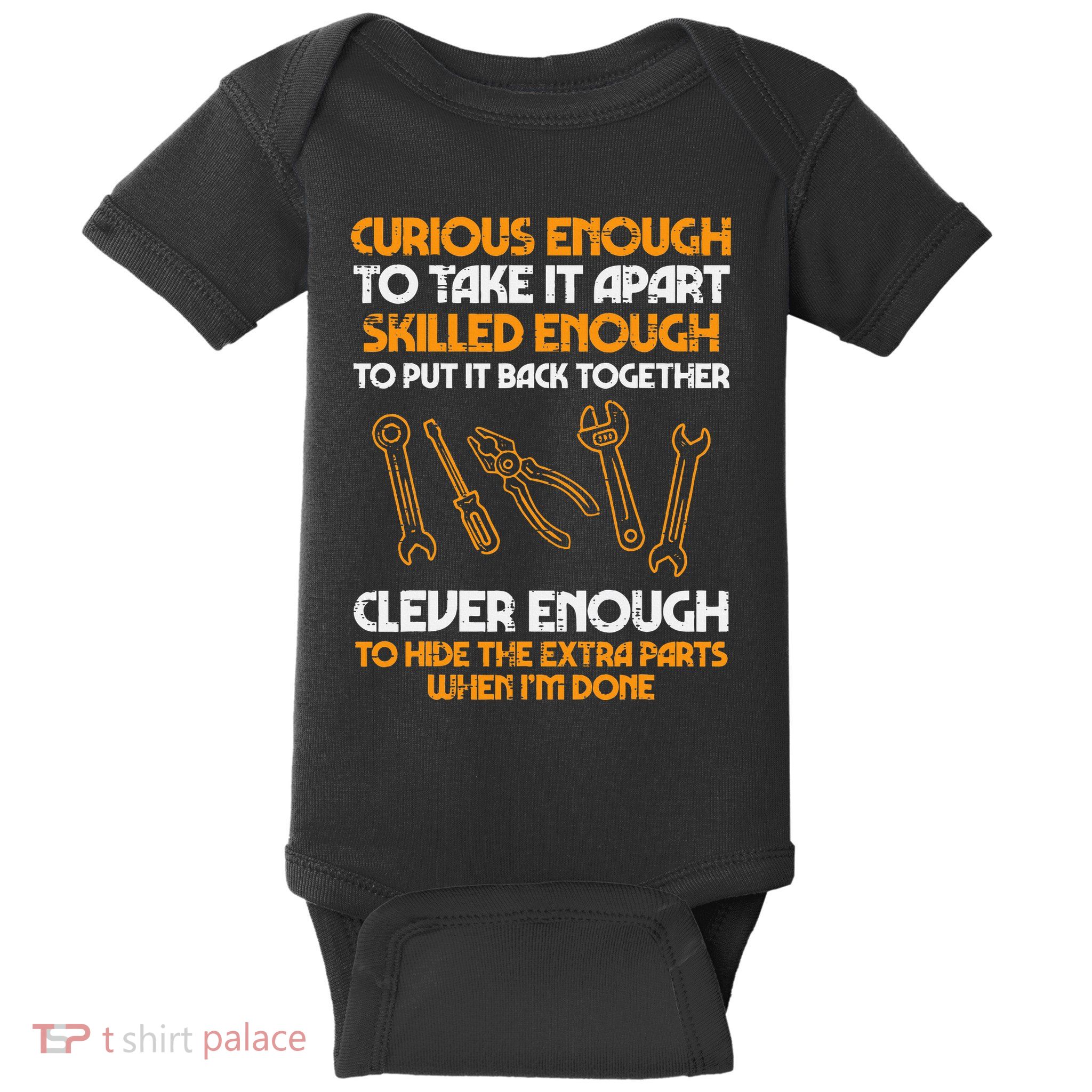 Curious Enough To Take It Apart Car Auto Garage Baby Bodysuit