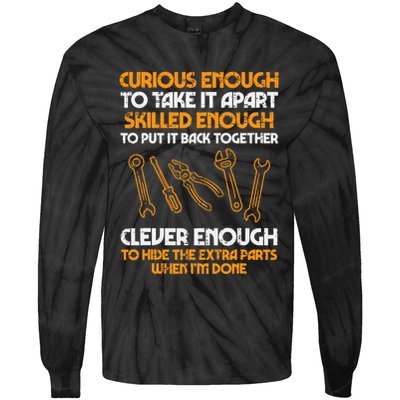 Curious Enough To Take It Apart Car Auto Garage Tie-Dye Long Sleeve Shirt
