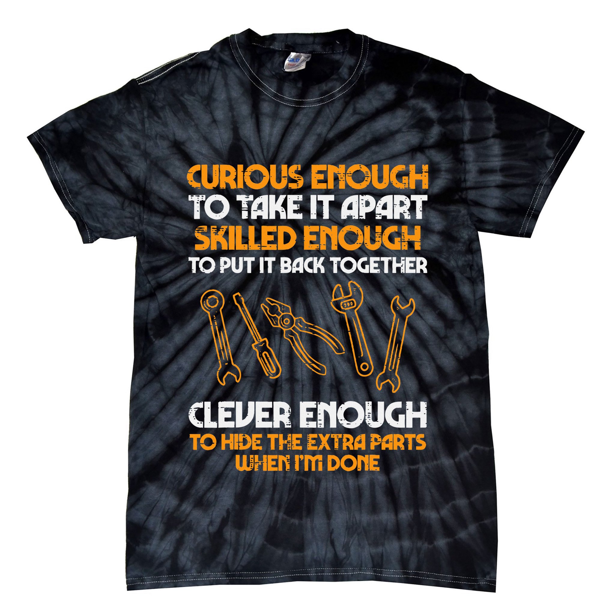 Curious Enough To Take It Apart Car Auto Garage Tie-Dye T-Shirt