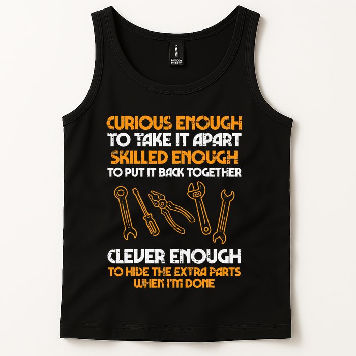 Curious Enough To Take It Apart Car Auto Garage Tank Top